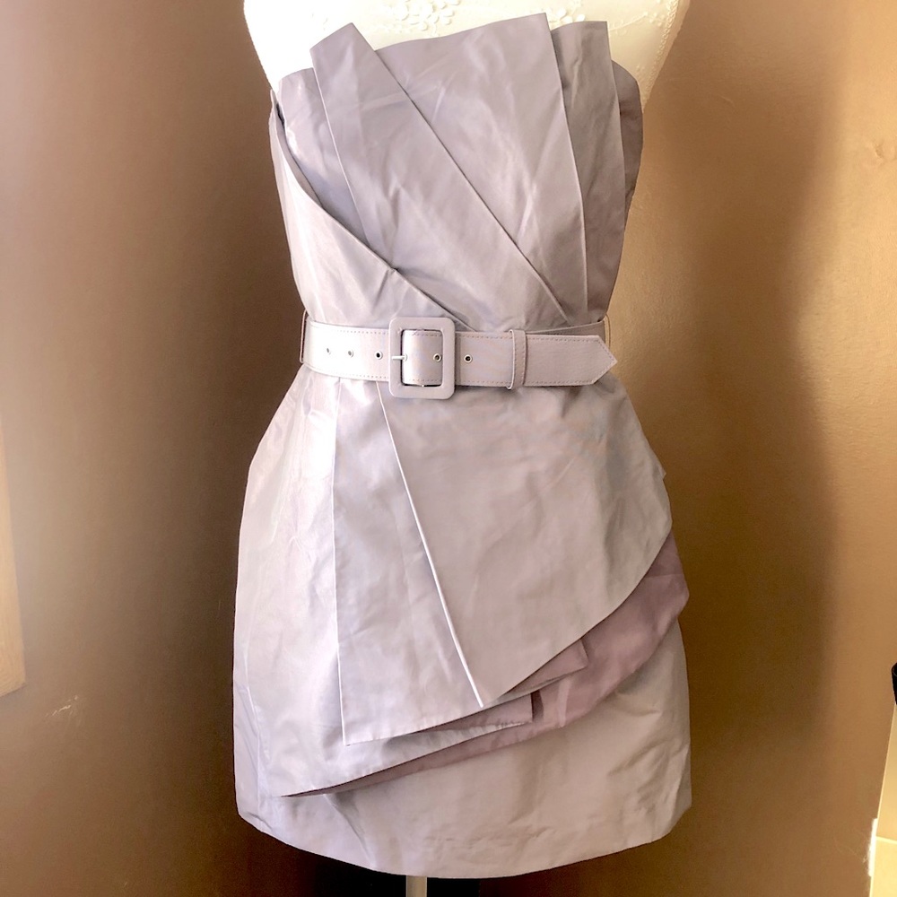 Strapless Boned Peplum Hem Cocktail Dresd